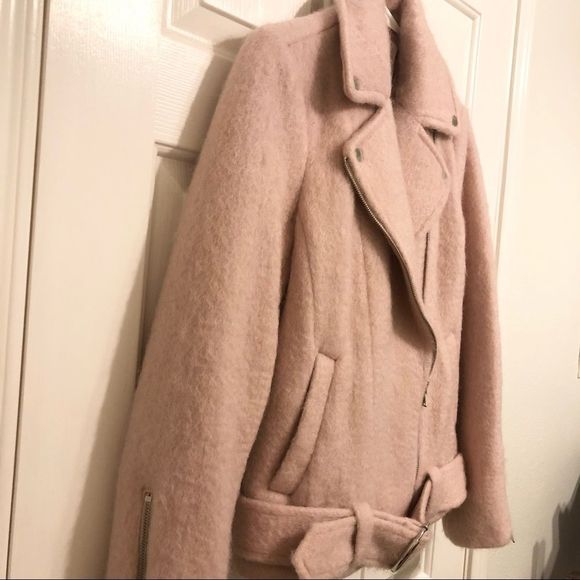 express - boxy wool blend belted moto jacket - Picture 5 of 12